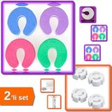 Mikasso Kapı Durdurucu Sünger Stoper + Çocuk Koruma Priz Kapağı 4 Adet - 2li Set X1G0U8 Plastik Çok Renkli T