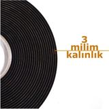 Mikasso Kapı Pencere Bandı Yapışkan Sünger 3 Milim Kalınlık 15 Milim Genişlik 10 Metre Uzunluk / Epdm-3*15