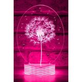Mikasso Karahindiba Çiçek 3D LED Lamba Cam Pembe - Çok Renkli