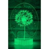 Mikasso Karahindiba Çiçek 3D LED Lamba Cam Yeşil - Çok Renkli