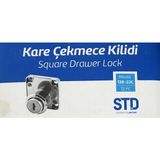 Mikasso Kare Çekmece Kilidi Kapak Dolap Kilidi Posta Kutusu Kilidi Çift Anahtarlı - Çok Renkli