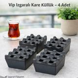 Mikasso Kare Izgaralı Kokusuz Küllük Ev Araba Oto Küllük 4 Adet Plastik Siyah Kare