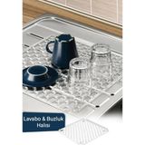 Mikasso Kare Lavabo ve Buzluk Matı Şeffaf Lavabo Halısı 32 X32 cm Plastik Çok Renkli