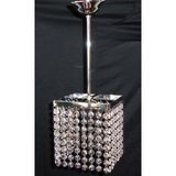 Mikasso Kare Taşlı Avize Metal Krom Islelet Genişlik: 15 cm Metal 1 E27 Metalik Salon / Oturma Odası - Çok Renkli