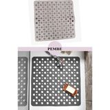 Mikasso Kare Vantuzlu Banyo ve Duş Kaydırmazı,küvet Içi Duşakabin Paspası 54X54CM Pembe Renk 1 Adet Kauçuk P - Çok Renkli
