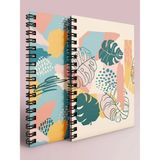 Mikasso Kareli ve Çizgili Defter Takımı - A5 - Çelik Spiral - 2X80 Sayfa Sert Spiralli Kareli Orta Boy Beyaz - Çok Renkli