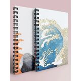 Mikasso Kareli ve Çizgili Defter Takımı - A5 - Çelik Spiral - 2X80 Sayfa Sert Spiralli Kareli Orta Boy Çok R - Çok Renkli