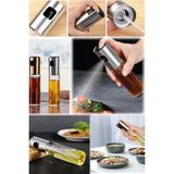 Mikasso Karışık Renk Sprey Cam Şişe Zeytinyağı Sirke Yağ Püskürtücü Yağdanlık Airfryer Airfry 100 ml Beyaz