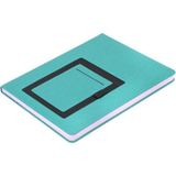 Mikasso Kartvizit, Telefon ve Kalem Bölmeli Termoderi Kapaklı Turkuaz Defter ( 15 x 21 cm ) Sert Düz Çizgili - Çok Renkli