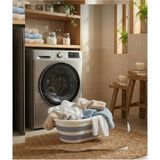 Mikasso Katlanabilir Silikon Çamaşır Sepeti 25LT Polipropilen Beyaz 45 x 40 Tr