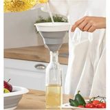 Mikasso Katlanılabilir Pratik Saplı Huni Sızdırmaz 16 cm Huni Yağ Hunisi Süzgeç Plastik