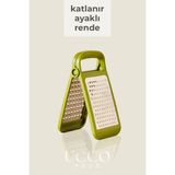 Mikasso Katlanır Ayaklı Yeşil Rende Çift Yüzlü Paslanmaz Çelik Güvenli Kullanım Pratik Mutfak Rendesi Çelik
