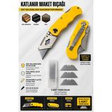 Mikasso Katlanır Maket Bıçağı 19MM + 3 Yedek Bıçak Seti Sk5 Çelik Bıçak CE124 - Çok Renkli