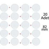 Mikasso Kavanoz Kapağı 20 Adet 82 mm Metal Beyaz