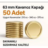 Mikasso Kavanoz Kapagı Gold 63 mm 50 Adet Metal Altın