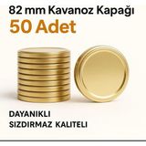Mikasso Kavanoz Kapagı Gold 82 mm 50 Adet Metal Altın