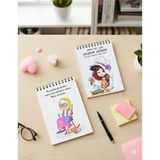 Mikasso Kawaii Çizimli Ikili Notluk Defter Seti - Hediyelik Okul Ofis Defteri Karton Spiralli Çizgisiz Küçük - Çok Renkli