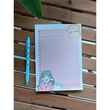 Mikasso Kawaii Kız A5 Boy Notepad Memopad Check List Not Defteri Bloknot Yumuşak Düz Çizgili 40 Yaprak Orta - Çok Renkli