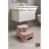 Mikasso Kaydırmaz Taban Çocuk Basamaklı Eğitim Taburesi - Banyo, Lavabo, Klozet Basamak Merdiven Yükseltici - Çok Renkli