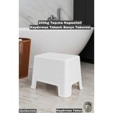 Mikasso Kaydırmaz Tabanlı Strong Banyo Taburesi - Çok Amaçlı Tabure 200 kg Şık Beyaz Plastik - Çok Renkli