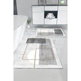 Mikasso Kaymaz Taban Yıkanabilir 2'li Set Banyo Halısı Banyo Paspası Klozet Takımı (24) Polyester Ince (6 mm - Çok Renkli