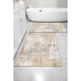 Mikasso Kaymaz Taban Yıkanabilir 2'li Set Banyo Halısı Banyo Paspası Klozet Takımı (4) Polyester Ince (6 mm - Çok Renkli