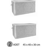Mikasso Kazak Hurcu Mini Hurç 45X40X30 cm Gri - 2 Adet Pamuklu 45 x 40 Gri