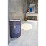 Mikasso Keçe Torbalı Yuvarlak Sepet - Çok Amaçlı Kirli Çamaşır Sepeti Organizer Hurç 50X35 cm Kumaş Gri - Çok Renkli