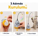 Mikasso Kedi Şekilli Dönen Peluş Balıklı Olta Oyuncağı - Çok Renkli