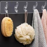 Mikasso Kendinden Yapışkanlı Güçlü Şeffaf Askılık | Şeffaf Yapışkanlı Sihirli Askı 5 Adet Kanca Plastik Beya