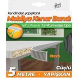 Mikasso Kendinden Yapışkanlı Masa,raf,dolap,tezgah,mobilya Kenar Bandı 18MMX5 Metre-Gri Turkuaz