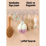 Mikasso Kendindenyapışkanlıgüçlüsilikonyapışkanlı Şeffaf Askılık Banyo Mutfak Kapı Arkası Duvar Askısı (5li)