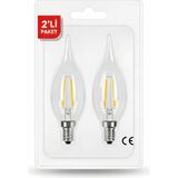 Mikasso KES498 – LED Flamanlı Buji Ampul 4W (2700K | E14 | 2’li Paket) - Çok Renkli