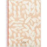 Mikasso Keskin Spiralli 16,5X22 cm Karton Kapak 80 Yaprak La Pluma Defter Kareli Sert Spiralli Çizgisiz Orta - Çok Renkli