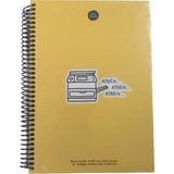 Mikasso Keskincolor Hisli Şeyler Sert Kapak 17*27 Spiralli Defter Sert Spiralli Kareli Orta Boy Sarı Okul De - Çok Renkli
