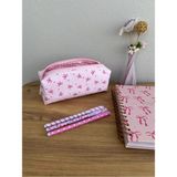 Mikasso Kibar Tatlı Pembe Fiyonklu Pembe Fermuarlı Kalem Kutusu Kalemlik Astarlıdır Ölçüleri 20-7-7cm - Çok Renkli