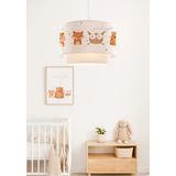 Mikasso Kids Kumaş Baykuş Baskılı Pasta Çocuk Odası Sarkıt Avizesi AYD-2993 Kumaş 1 E27 Pembe Salon / Oturma - Çok Renkli