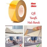 Mikasso Kilim Paspas Halı Bant 48 mm x 5 mt Kaymaz Çift Taraflı Yapışkan Toplanma Önleyici Sabitleme Bandı.