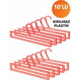Mikasso Kırılmaz Kırmızı Şal Askısı -Eşarp Askısı- Atkı Askısı Dikdörtgen 10'lu Paket Plastik Kırmızı Tr