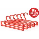 Mikasso Kırılmaz Plastik Çocuk Elbise Askı Bebek Askısı Kıyafet ve Elbise Askısı Kırmızı Renk Plastik Kırmız