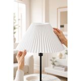 Mikasso Kırma Lambader Başlığı Beyaz Pileli Umbrella Kumaş Başlık Çap 36 cm LAM11 Metal Beyaz - Çok Renkli