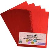 Mikasso Kırmızı 35X50 Metalik Aynalı Fon Kartonu 5 Adet 1 Paket Aynalı Metalik Fon Kartonu - Çok Renkli