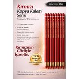 Mikasso Kırmızı Başlık Kalemi 12’li Set 17,5 cm – Profesyonel Kırmızı Kopya Kalem Ofis Okul Arşiv Için Kırmı - Çok Renkli
