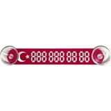 Mikasso Kırmızı-Beyaz Ay Yıldız Araç Park Telefon Numaratörü Tel No Gösterici Numaratik YDNMR011 - Çok Renkli