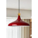 Mikasso Kırmızı Champion Ahşap Boncuklu Tekli Avize Sarkıt Salon Mutfak Butik Lamba Aydınlatma Avize Metal 1 - Çok Renkli
