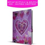 Mikasso Kitap Kutulu Kilitli Anı Hatıra Defteri Sert Düz Renkli Orta Boy Pembe Not Defteri A5 44 Yaprak - Çok Renkli