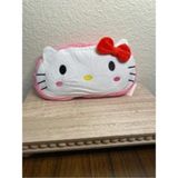 Mikasso Kitty Peluş Fermuarlı Kalemlik Makyaj Çantası Tekstil Beyaz - Çok Renkli
