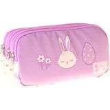 Mikasso Kız Çocuk Ilkokul Kalem Çantası - Tavşan Baskılı Lila Renk (Rabbit) - C4043 Metal Mor - Çok Renkli