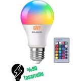 Mikasso Klaus Uzaktan Kumandalı Rgb LED Ampul 9WATT E27 Tasarruflu - Çok Renkli