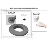 Mikasso Klima Borusu Montaj Deliği Kapatma Dekoratif Kapak ( Gri ) Renk Kapak + Macun Gri - Çok Renkli